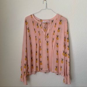 3/$25 SALE✨ NY & Co. Pink Pineapple Blouse